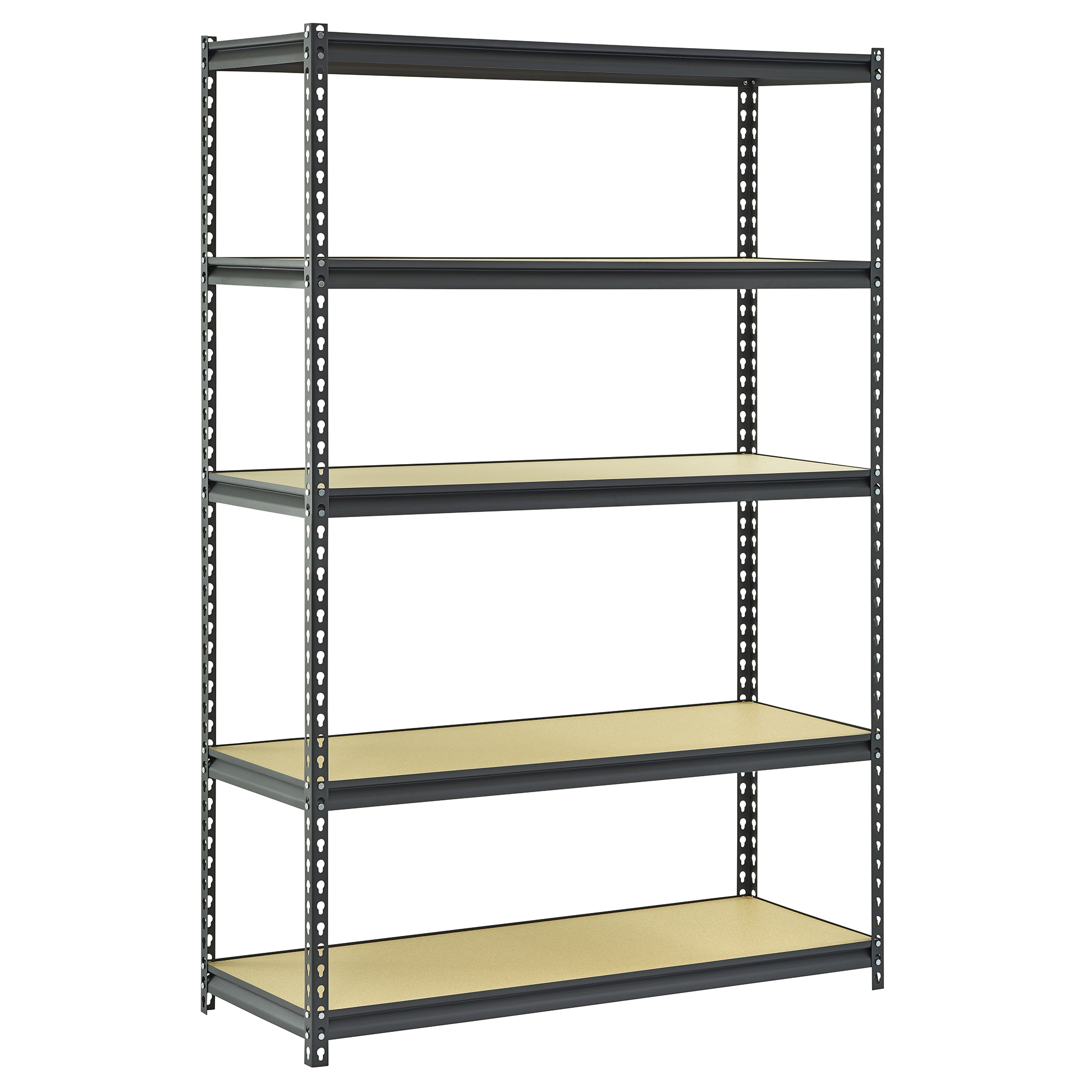Edsal Muscle Rack, Black 5 Tier Shelving Unit, Width 48 in, Depth 18 in, Material Steel, Model# UR1848P-BLK